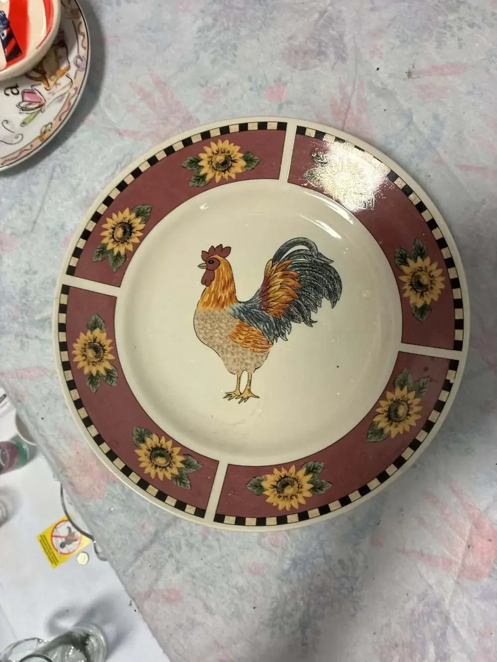 Gibson Everyday Brewster Rooster Dinner Plate Sunflower Country Farmhouse